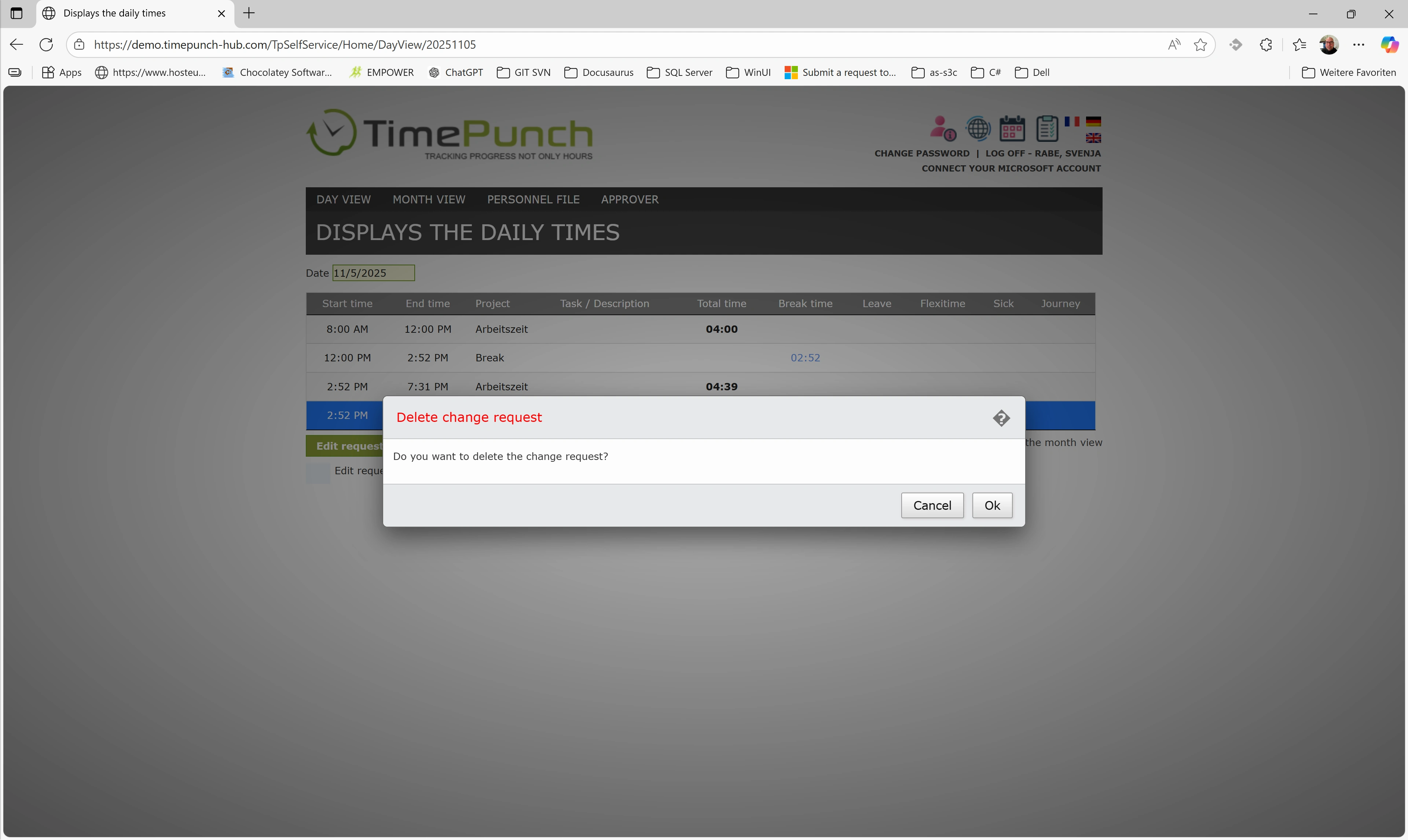 Self-disclosure – Delete request