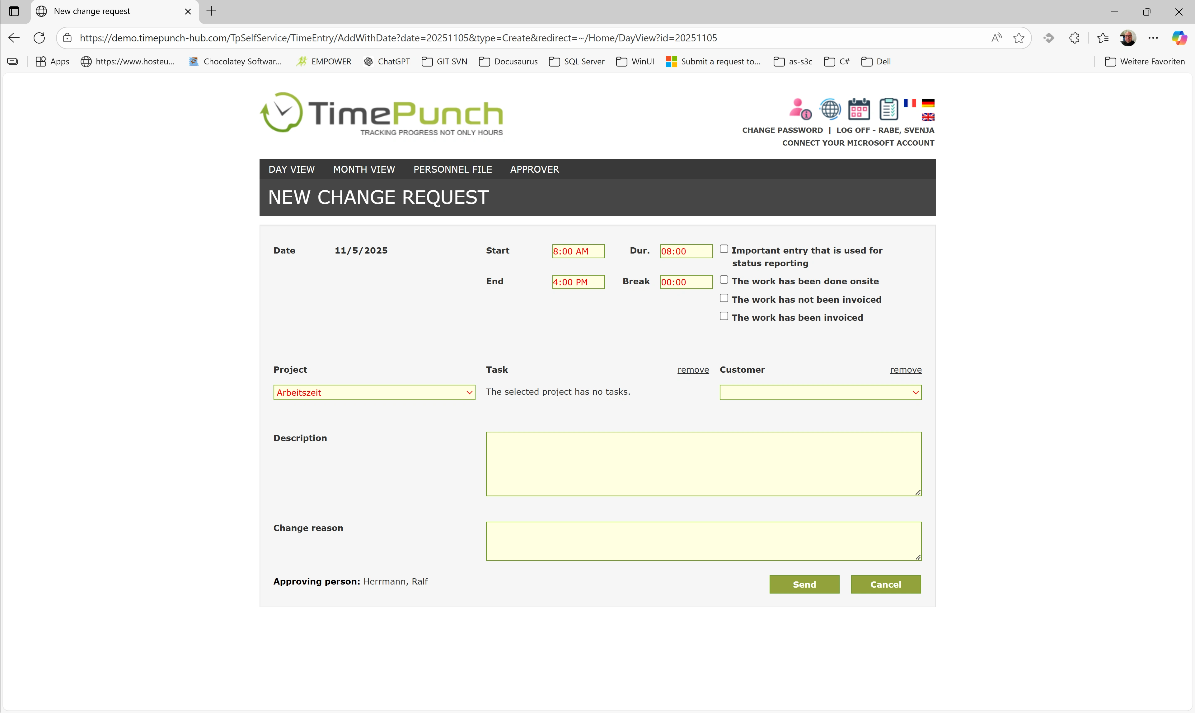 Self-disclosure – Submit new request
