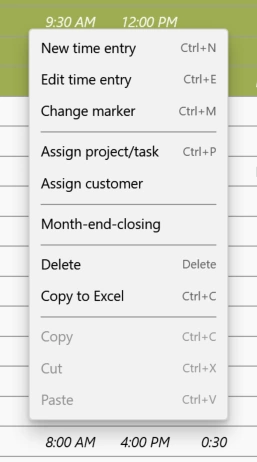 Context menu