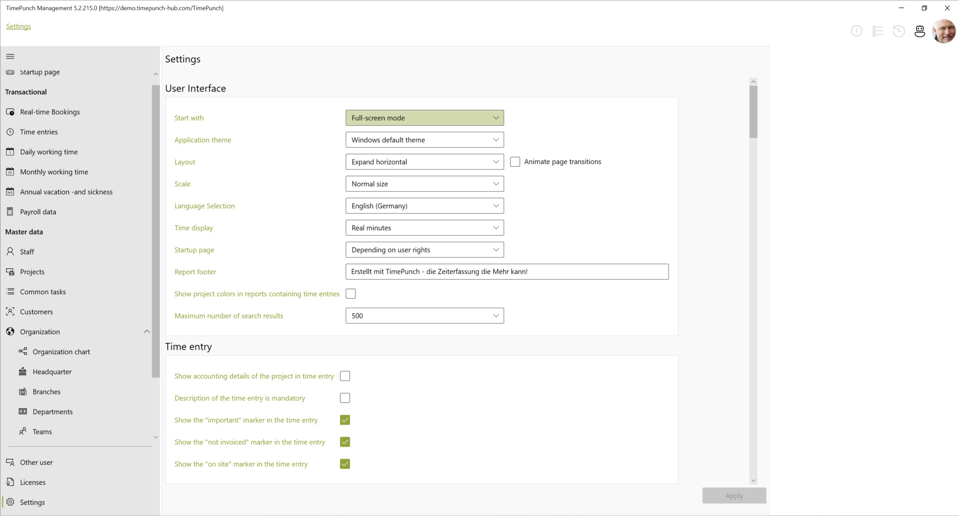 Settings - Overview