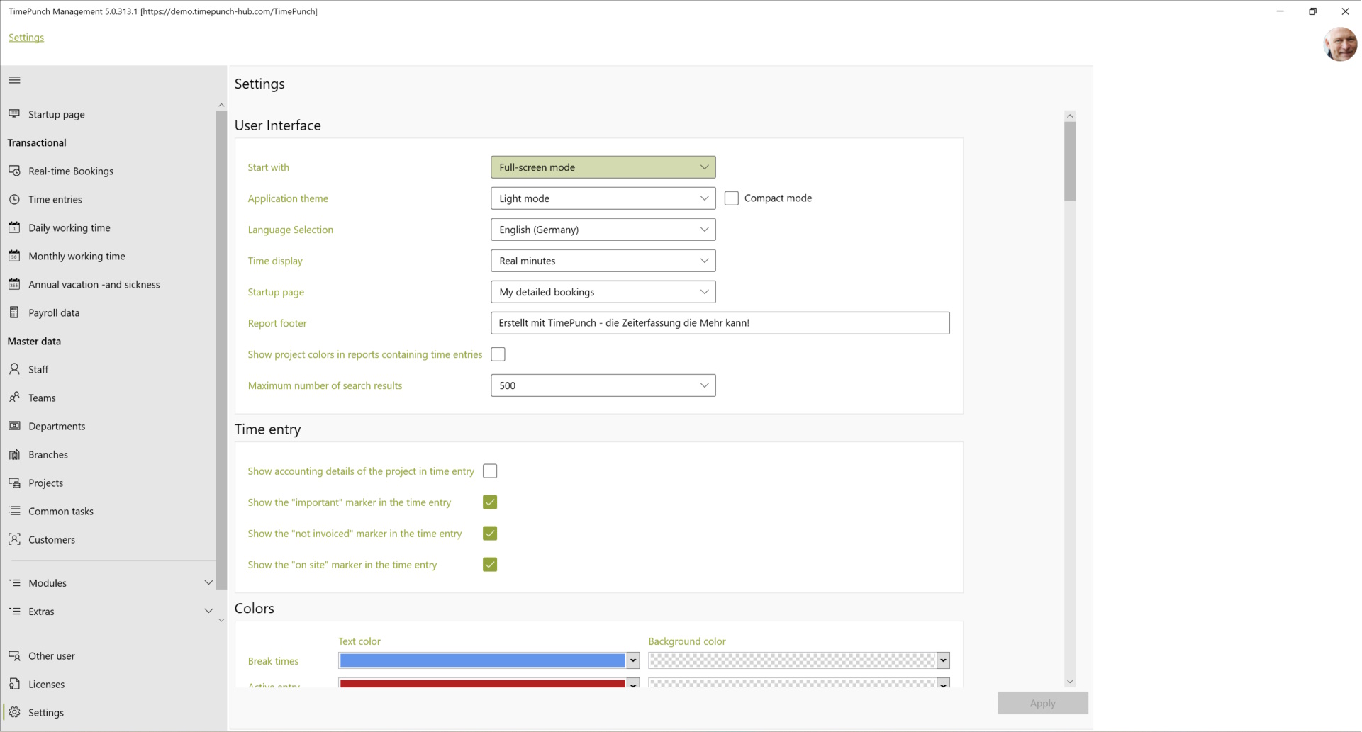 Settings - Overview